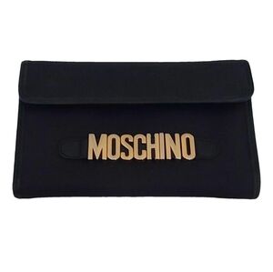 MOSCHINO Logo Leather Black Wallet Italy with dust bag